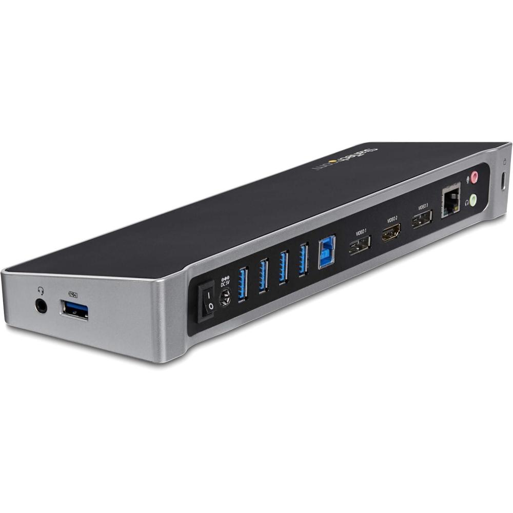 imageStarTechcom Station dAccueil pour PC Portable USB 30 Double cran avec HDMIDVIVGA Hub 3x USBA GbE Audio Dock Universel TypeA pour WindowsmacOSChromeOS Conforme TAA USB3SDOCKHDVHDMI 2 x DP 4K 5 x USB 30
