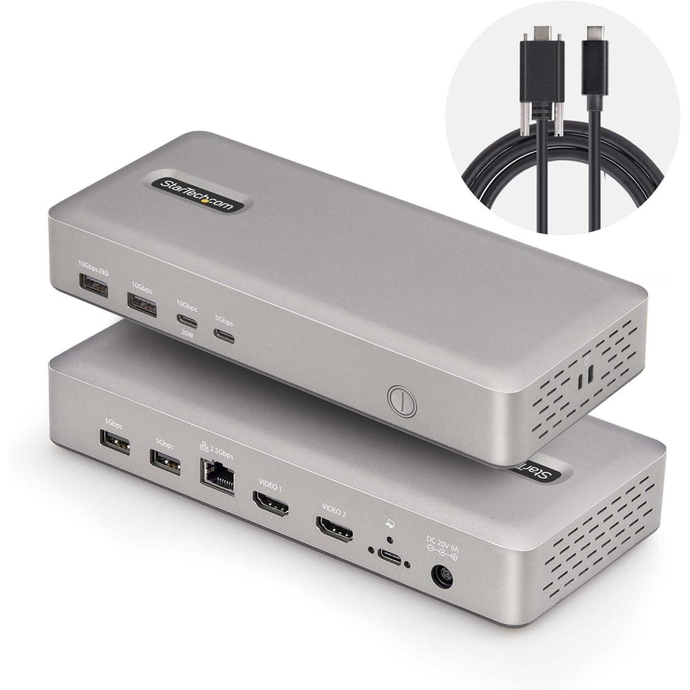 imageStarTechcom Station daccueil USB4 USBC 40Gbps Double HDMI Jusqu 2X 4K 60Hz Dock MultiMoniteur 6X USB 25GbEDouble Moniteur USB4 4K120 8K