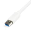 STARTECH.COM Adaptateur réseau USB 3.0 vers Gigabit Ethernet avec port USB – Noir(Blanc | 1 Port)