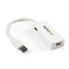 STARTECH.COM Adaptateur réseau USB 3.0 vers Gigabit Ethernet avec port USB – Noir(Blanc | 1 Port)