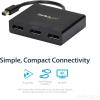 StarTech.com Adaptateur Multi-Écrans à 3 ports – Hub MST Répartiteur Vidéo Multi-Écrans Triple Écran Mini DisplayPort 1.2 vers 3 DisplayPort 4k (MSTMDP123DP)(3 Ports | Mini DisplayPort vers DisplayPort)