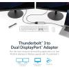 StarTech.com Adaptateur Thunderbolt 3 vers Double DP – Adaptateur Vidéo Double Écran/Multi-Écran Thunderbolt 3 vers Double DP 1.2 (DP) 4K 60 Hz/5k – Thunderbolt Type C vers DP (TB32DP2T)(DisplayPort – Mac et Windows)