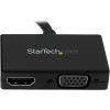 StarTech.com Adaptateur audio / vidéo de voyage – Convertisseur 2-en-1 DisplayPort vers HDMI ou VGA – 1920×1200 / 1080p – Noir (DP2HDVGA)(Noir)