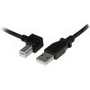 StarTech.com Câble USB 2.0 Type A vers USB Type B Coudé à droite Mâle / Mâle – Adaptateur pour imprimante 1 m Noir (USBAB1MR)(3 m)