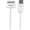 StarTech.com Câble connecteur Apple Dock 30 broches vers USB de 1 m pour iPad, iPhone, iPod – Blanc (USB2ADC1M)(0.9 m)