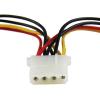 StarTech.com Câble d&rsquo;Alimentation Adaptateur en Y Molex vers Double SATA – 30 cm – 1x LP4 Mâle – 2x SATA Power Receptacle (PYO2LP4SATA)(4 inch)
