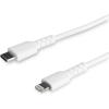 Câble USB-C vers Lightning Blanc Robuste 1 m – Câble de Charge/Synchronistation USB Type C vers Lightning Fibre Aramide – iPad/iPhone 12 Certifié Apple Mfi (RUSBCLTMM1MW)(Noir)