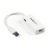 STARTECH.COM Adaptateur réseau USB 3.0 vers Gigabit Ethernet avec port USB – Noir(Blanc | 1 Port)
