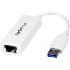 StarTech.com Adaptateur USB 3.0 vers Gigabit Ethernet – Convertisseur Réseau 10/100/1000 NIC – Adaptateur Réseau USB vers RJ45 pour PC Portables et de Bureau – Alimenté par Bus USB (USB31000S)(White)