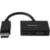 StarTech.com Adaptateur audio / vidéo de voyage – Convertisseur 2-en-1 DisplayPort vers HDMI ou VGA – 1920×1200 / 1080p – Noir (DP2HDVGA)(Noir)