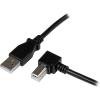 StarTech.com Câble USB 2.0 Type A vers USB Type B Coudé à droite Mâle / Mâle – Adaptateur pour imprimante 1 m Noir (USBAB1MR)(2 m)