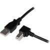 StarTech.com Câble USB 2.0 Type A vers USB Type B Coudé à droite Mâle / Mâle – Adaptateur pour imprimante 1 m Noir (USBAB1MR)(3 m)
