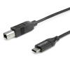StarTech.com Câble USB 2.0 USB-C vers USB-B de 1 m – Cordon USB C vers B – Mâle / Mâle – Noir (USB2CB1M)(2 m)