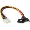 StarTech.com Câble adaptateur d&rsquo;alimentation interne LP4 (4 broches) – Mâle vers 2x SATA femelle – 30 cm (PYO2LP4LSATA)(Unique)