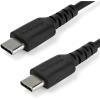 StarTech.com Câble de Chargement USB-C 2m – Cordon de Chargement USB 2.0 Type C vers USB-C pour PC Portable – Gaine TPE Fibre Aramide M/M 60W Noir – Samsung S10 S20 iPad Pro MS Surface (RUSB2CC2MB)(Noir)