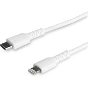Câble USB-C vers Lightning Blanc Robuste 1 m – Câble de Charge/Synchronistation USB Type C vers Lightning Fibre Aramide – iPad/iPhone 12 Certifié Apple Mfi (RUSBCLTMM1MW)(Noir)