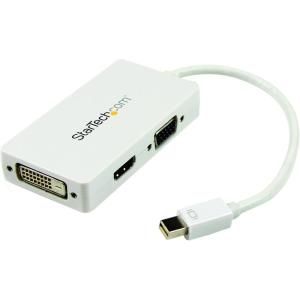 StarTech.com Adaptateur audio / vidéo de voyage – Convertisseur 2-en-1 DisplayPort vers HDMI ou VGA – 1920×1200 / 1080p – Noir (DP2HDVGA)(White)