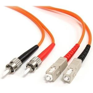 StarTech.com Câble / Jarretière fibre optique duplex multimode 62.5/125 OM1 de 2m – ST vers SC – Orange (FIBSTSC2)(10 ft/3 m)