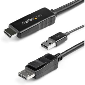 StarTech.com Câble Adaptateur HDMI vers DisplayPort de 30cm, 8K 60Hz, Convertisseur Vidéo Actif HDMI 2.1 vers DisplayPort 1.4(4K 30Hz)