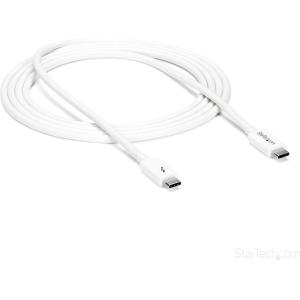StarTech.com Câble Thunderbolt 3 de 2 m – 20 Gb/s – Compatible Thunderbolt, USB et DisplayPort – Blanc (TBLT3MM2MW)(Blanc)
