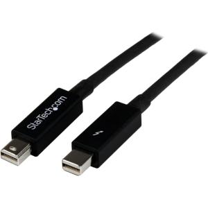 StarTech.com Câble Thunderbolt de 2 m – M/M – Câble Thunderbolt vers Thunderbolt de 2 mètres – M/M – Câble Thunderbolt 2 – Câble mini DisplayPort (TBOLTMM2M)(Noir)