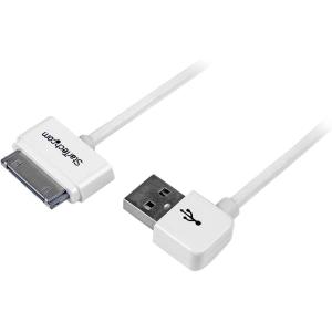 StarTech.com Câble connecteur Apple Dock 30 broches vers USB de 1 m pour iPad, iPhone, iPod – Blanc (USB2ADC1M)(0.9 m)