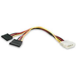 StarTech.com Câble d&rsquo;Alimentation Adaptateur en Y Molex vers Double SATA – 30 cm – 1x LP4 Mâle – 2x SATA Power Receptacle (PYO2LP4SATA)(1 Count (Pack of 1))