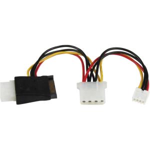StarTech.com Câble d&rsquo;Alimentation Adaptateur en Y Molex vers Double SATA – 30 cm – 1x LP4 Mâle – 2x SATA Power Receptacle (PYO2LP4SATA)(4 inch)
