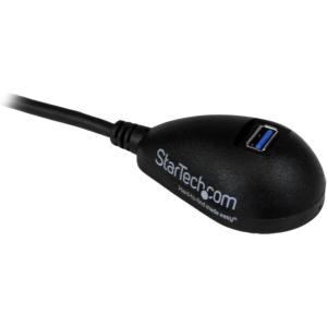 StarTech.com Câble d&rsquo;extension SuperSpeed USB 3.0 (5Gbps) de 1,5m – Rallonge USB A vers A sur socle – M/F – Noir (USB3SEXT5DKB)(Unique)