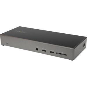 StarTech.com Dock USB-C – Station d&rsquo;accueil USB Type C Triple Écrans 4K – Alimentation 100W – DP 1.4 Alt Mode & DSC, 2x DisplayPort 1.4/HDMI 2.0 – 6xUSB (2x 10Gbps) – Windows/Chrome (DK31C2DHSPDUE)