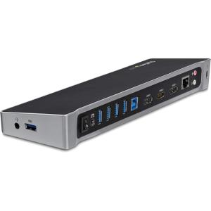 StarTech.com Station d&rsquo;Accueil pour PC Portable USB 3.0 à Double Écran avec HDMI/DVI/VGA, Hub 3x USB-A, GbE, Audio, Dock Universel Type-A pour Windows/macOS/ChromeOS – Conforme TAA (USB3SDOCKHDV)(HDMI | 2 x DP | 4K | 5 x USB 3.0)