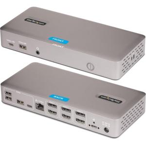 StarTech.com Station d&rsquo;accueil USB4, USB-C 40Gbps, Double HDMI, Jusqu&rsquo;à 2X 4K 60Hz, Dock Multi-Moniteur, 6X USB, 2.5GbE(Triple Monitor)