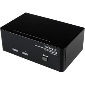 StarTech.com Switch KVM USB double VGA à 2 ports – Commutateur écran clavier souris avec hub USB 2.0 à 2 ports et audio (SV231DVGAU2A)(2 ports)