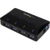 StarTech.COM Hub USB 3.0 à 10 Ports avec Ports de Charge et synchronisation – 2X 1,5 A (ST103008U2C)(Noir)