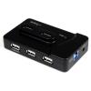 StarTech.COM Hub USB 3.0 à 10 Ports avec Ports de Charge et synchronisation – 2X 1,5 A (ST103008U2C)(Noir)
