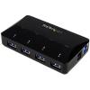 StarTech.COM Hub USB 3.0 à 10 Ports avec Ports de Charge et synchronisation – 2X 1,5 A (ST103008U2C)(Noir)