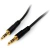 StarTech.com Câble slim audio stéréo de 3,5 mm (M/M) – 4,6 m – Connecteurs plaqués en or – Noir (MU15MMS)(15 ft/4.5 m)