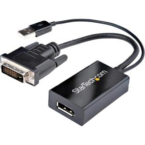 StarTech.com Adaptateur DVI vers DisplayPort – Alimentation USB – 1920 x 1200 – Convertisseur DVI vers DisplayPort – Adaptateur Vidéo – DVI-D vers DP (DVI2DP2)(DVI vers DisplayPort)