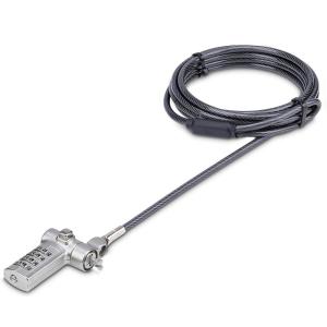 StarTech.com Antivol Universel pour PC Portable de 2m, Câble de Sécurité Sérialisé, Compatible avec Noble Wedge®/Nano/K-Slot
