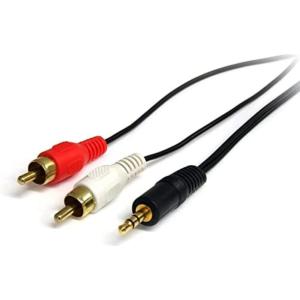StarTech.com Câble slim audio stéréo de 3,5 mm (M/M) – 4,6 m – Connecteurs plaqués en or – Noir (MU15MMS)(3 ft/1 m)