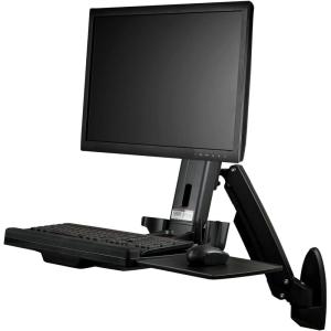 StarTech.com Support de bureau debout mural pour écran à fixation VESA jusqu&rsquo;à 24&Prime; et 8 kg – Bras articulé pour moniteur (WALLSTS1)(Moniteur simple)