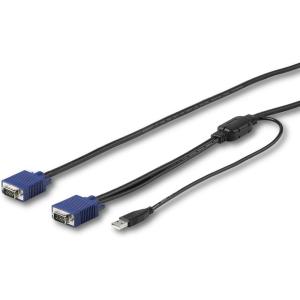 Cable KVM USB de 4,6 m para Consola de Montaje Armario Rack – Cable KVM VGA y USB – (RKCONSUV15)(15ft)