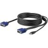 Cable KVM USB de 3 m para Consola de Montaje Armario Rack – Cable KVM VGA y USB – (RKCONSUV10)(10ft)
