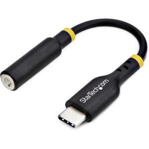 StarTech.COM Adaptateur Audio USB-C vers Prise Casque/Casque 3,5 mm TRRS, Dongle Aux USB Type-C vers Jack, 32-bit DAC